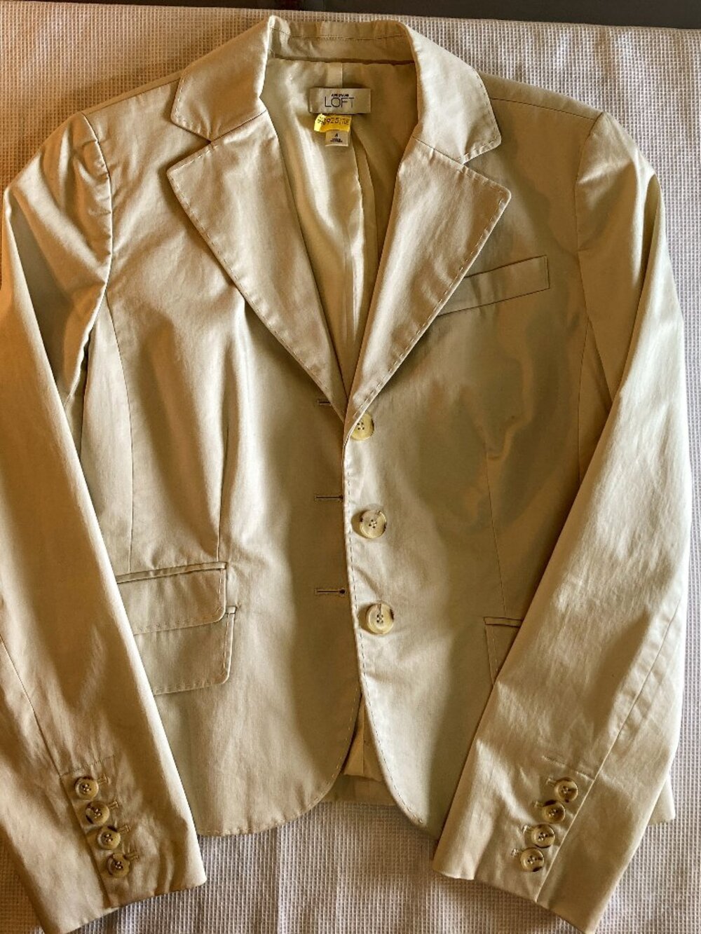 Lightweight tan LOFT blazer, size 8